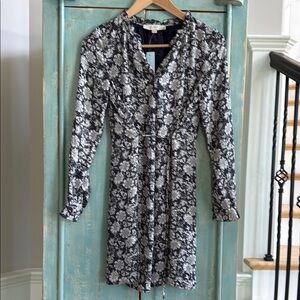 Floral Black and White Dress